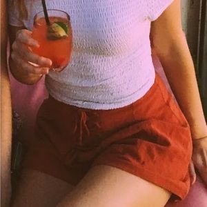 Burnt Orange Flowy Shorts